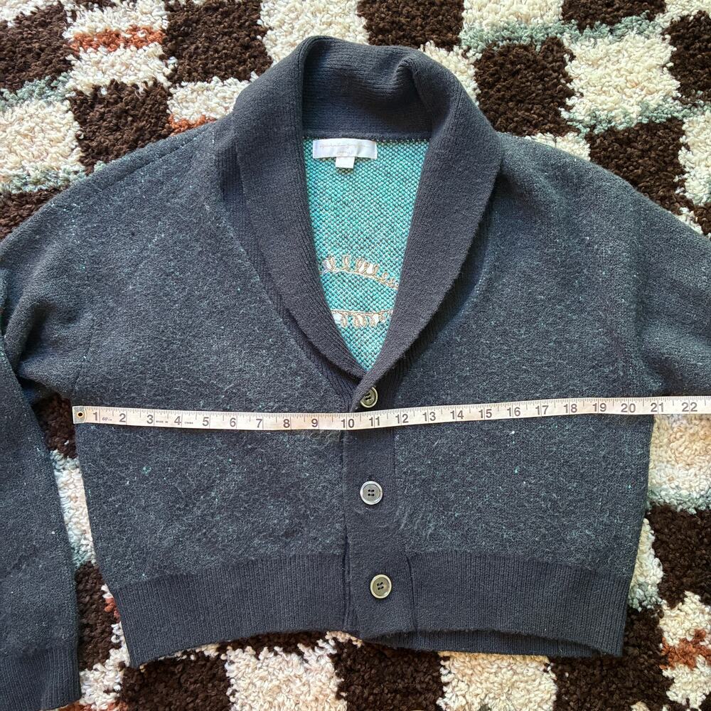 Spiritual Gangster Spirit Eye Royce Wool Cardigan Knit Sweater Gray Size Small - Picture 7 of 9